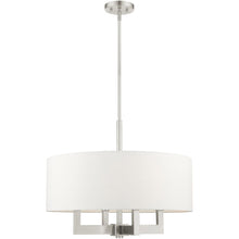 Load image into Gallery viewer, 22'' Four Light Dimmable Chandelier With Shades - Nickel
