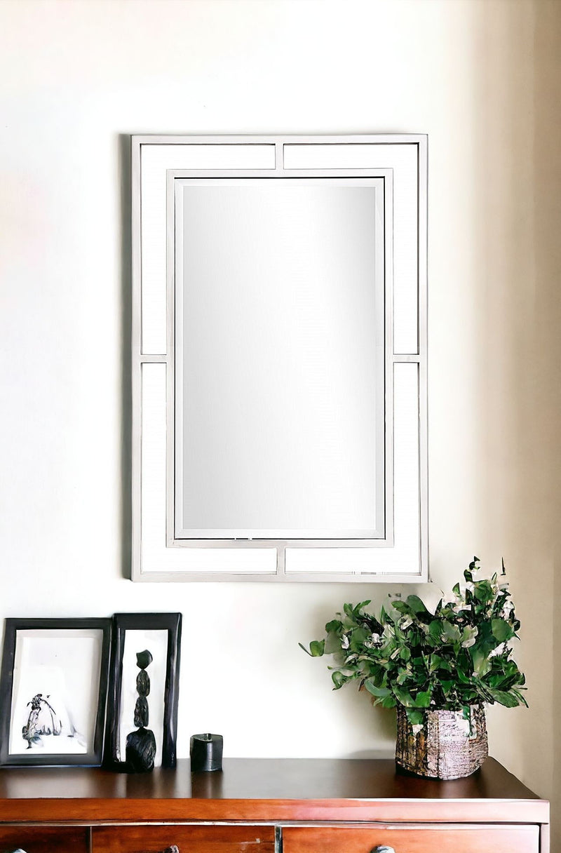 42" Metal Framed Accent Mirror - Silver