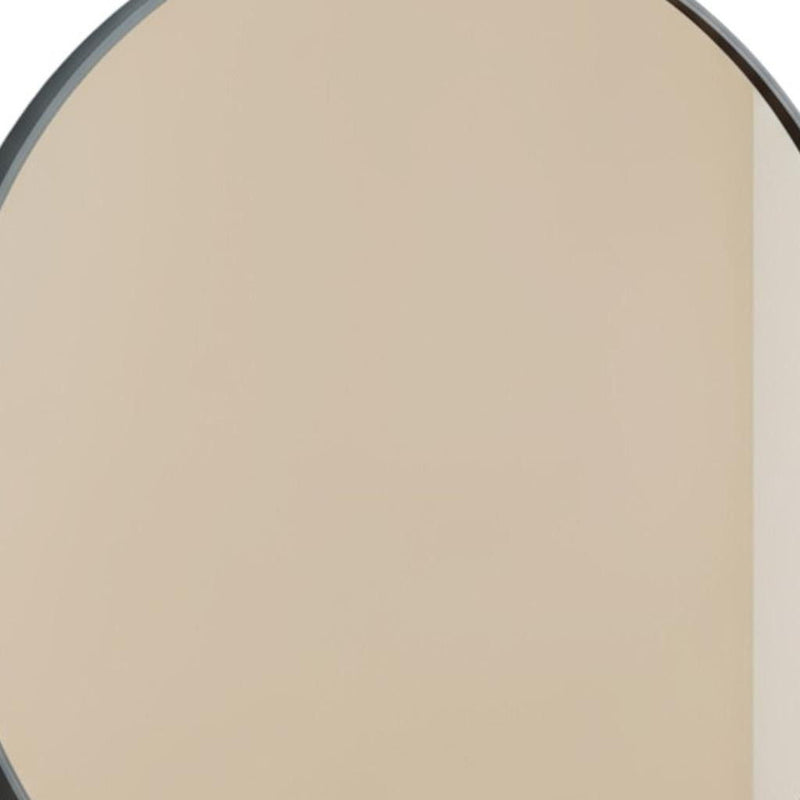 24" Metal Round Framed Bathroom Vanity Mirror - Black