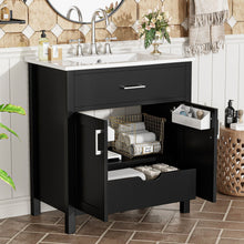 Load image into Gallery viewer, Bathroom Vanity With Sink And Ample Storage, Rectangular Undermount Sink - Black
