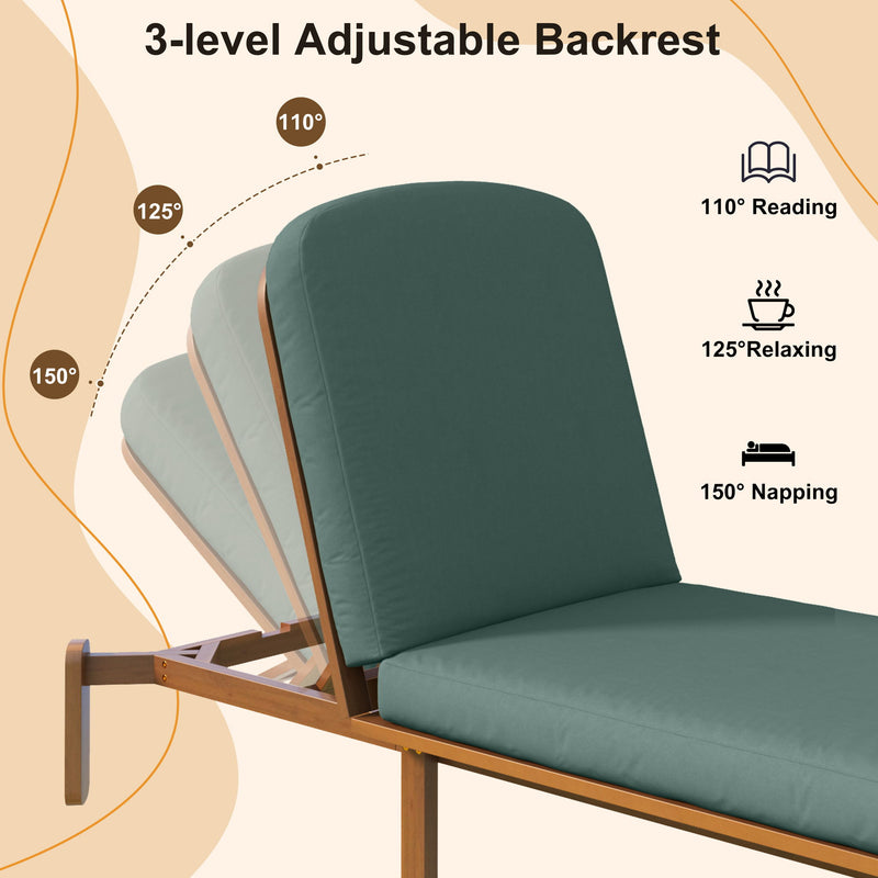 Outdoor Chaise Lounge With Adjustable Backrest