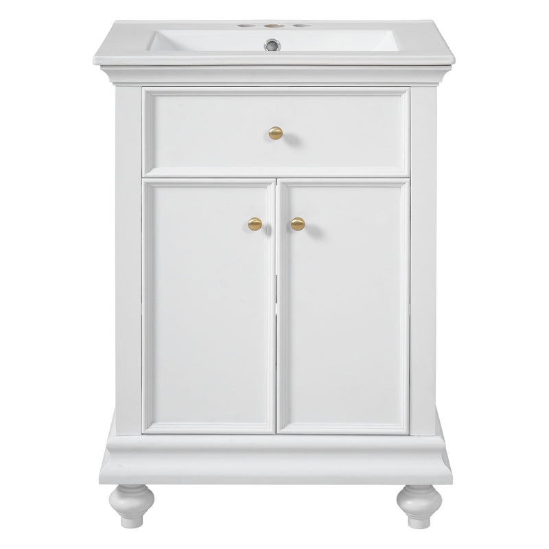Modern Bathroom Vanity With Tip-Out Drawer And Soft-Close Hinges