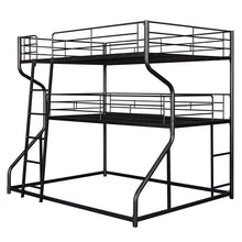 Load image into Gallery viewer, Industrial Triple Bunk Bed With Dual Ladders Frame, Space Saving Design
