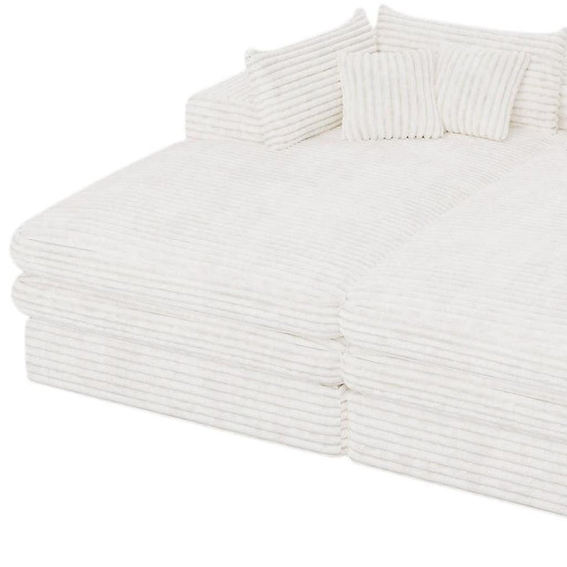 Corduroy Sleeper Sofa - White