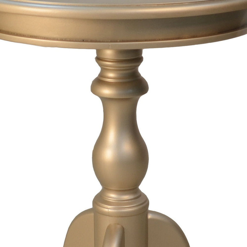 Wood Round End Table - Champagne