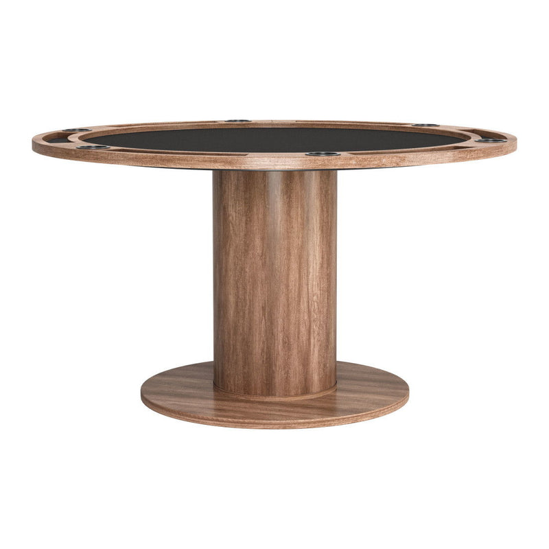 Round Convertible Game Table - Black / Natural