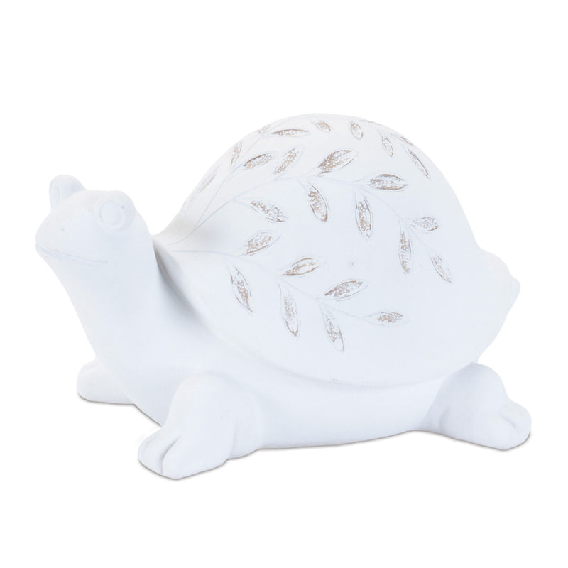 Poly Frog Turtle Figurines (Set of 2) - White