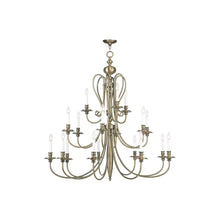 Load image into Gallery viewer, 44" Multi Light Dimmable Chandelier With Shades - Antiqued Brass
