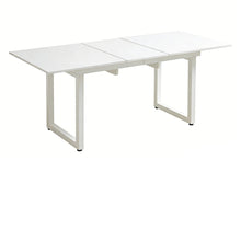 Load image into Gallery viewer, Square Extendable Dining Table With Metal Leg, Modern Space Saving Kitchen Table For Living Room

