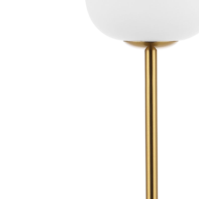 USB Table Lamp With Globe Shade - Brass