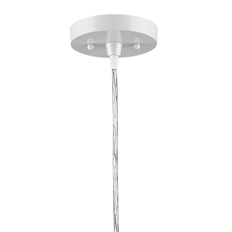 Metal Hanging Light With Dome Shade - White