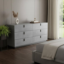 Load image into Gallery viewer, Gunmetal Crackle Finish Six Drawer Double Dresser - Gray
