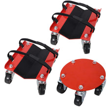 Load image into Gallery viewer, Heavy Duty Snowmobile Dolly V Slide With 2.5" Swivel Casters, Rubber Pad, 1500Lbs Capacity Steel - Red
