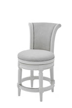 Load image into Gallery viewer, Fabric Swivel Counter Height Bar Chair - Light Gray / White
