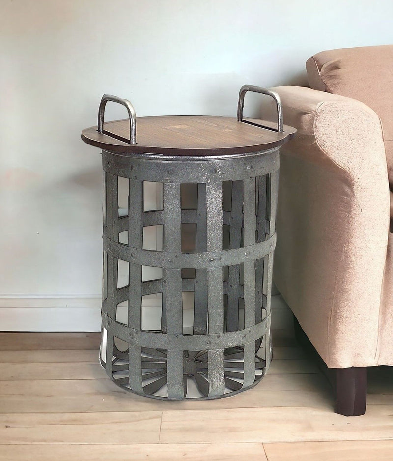 Round End Tables (Set of 2) - Gray And Brown