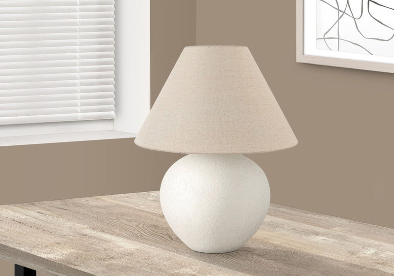 16" Ceramic Round Table Lamp With Empire Shade - Cream