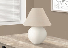 Load image into Gallery viewer, 16" Ceramic Round Table Lamp With Empire Shade - Cream
