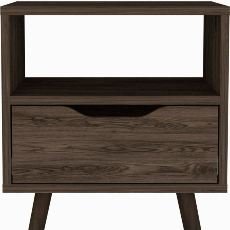 25" Wood One Drawer Nightstand - Brown
