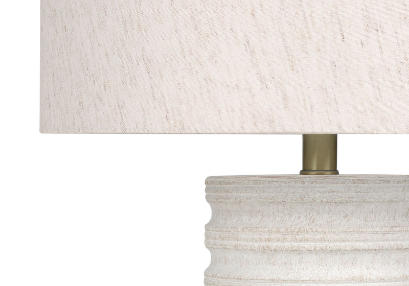 Cylinder Table Lamp With Drum Shade - Cream