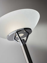 Load image into Gallery viewer, Frosted Glass Shade Uplighting Torchiere In Brushed Steel - Silver
