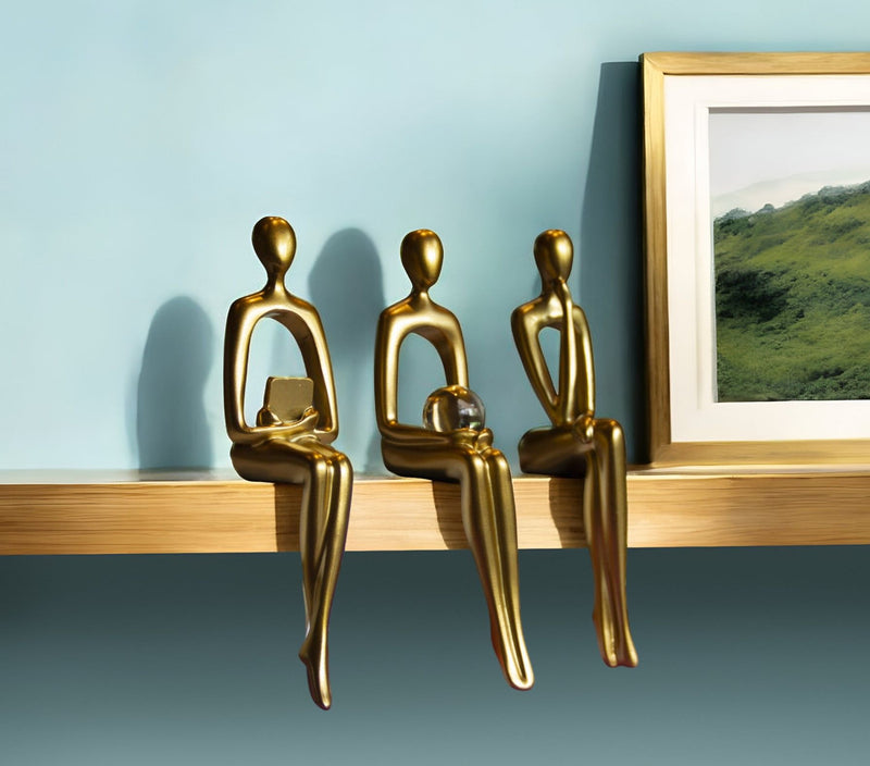 People Tabletop Sculpture (Set of 3) - Gold