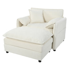 Load image into Gallery viewer, Oversized Chair With Movable Ottoman, Soft Upholstered Lounge Chair
