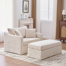 Load image into Gallery viewer, Accent Chair With Ottoman, Includes 2 Bolster Pillows
