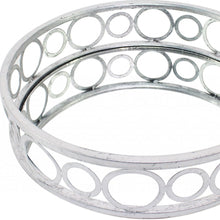 Load image into Gallery viewer, 14" Round Geometric Vanity Tray - Silver
