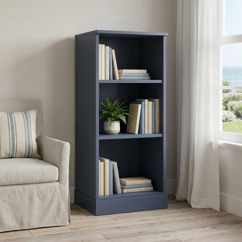 Solid Wood Adjustable Three Tier Library Bookcase - French Blue