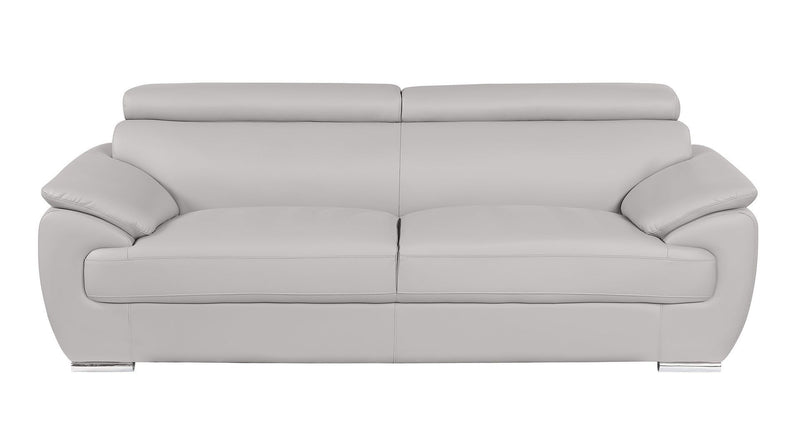 Top Grain Leather Sofa - Light Gray