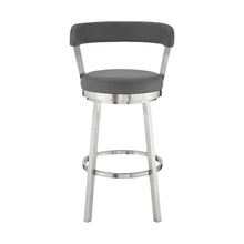 Load image into Gallery viewer, 26" Iron Swivel Backless Counter Height Bar Chair - Gray And Silver
