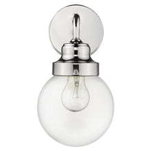 Load image into Gallery viewer, One Light Wall Sconce With Round Glass Shade - Silver
