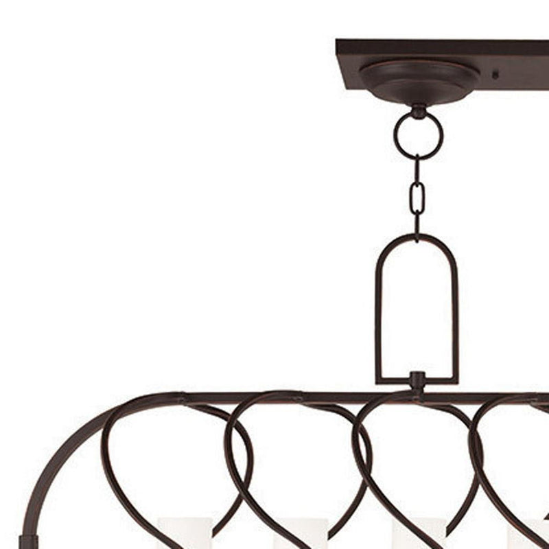 22" Seven Light Dimmable Chandelier With Shades - Bronze