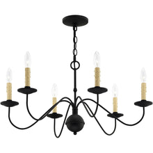Load image into Gallery viewer, Six Light Metal Dimmable Chandelier With Shades - Black
