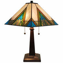 Load image into Gallery viewer, 22" Metal Two Light Candlestick Table Lamp With Shade - Dark Brown / Beige / Green
