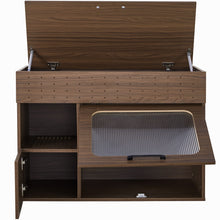 Load image into Gallery viewer, Furniture Style Multi Use Cat Litter Box House With Storage - Walnut

