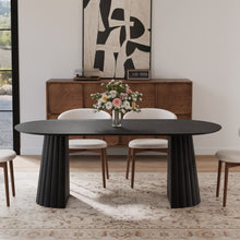 Load image into Gallery viewer, Double Pedestal Base Oval Dining Table - Black
