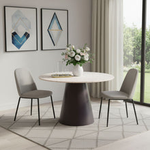 Load image into Gallery viewer, 48" Steel Pedestal Base Round Top Dining Table - Beige
