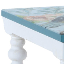 Load image into Gallery viewer, Solid Manufactured Wood Floral Square Riser Tray (Set of 2) - Blue / White
