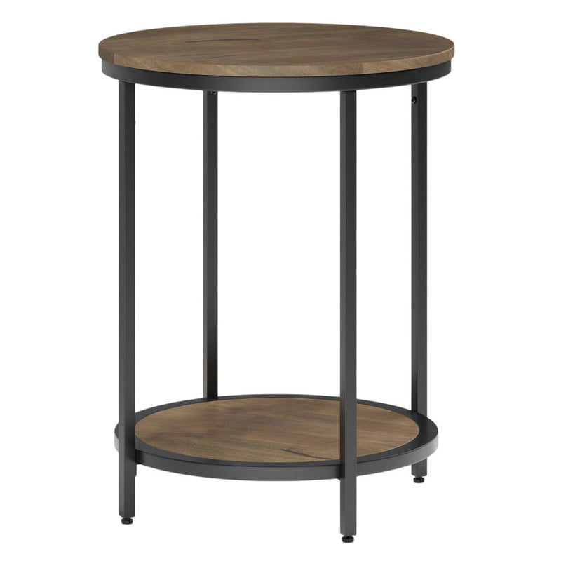 Granite Metal Round End Table - Gray