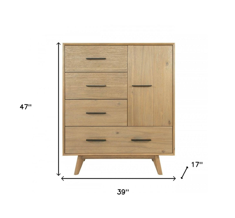 Solid Wood Four Drawer Gentlemans Chest - Walnut