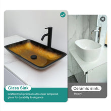 Load image into Gallery viewer, Gradient Tempered Glass Vessel Sink With Pop-Up Drain
