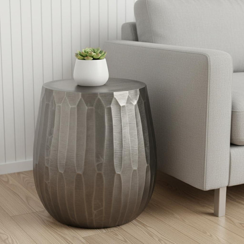 20" Aluminum Round End Table - Graphite