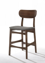 Load image into Gallery viewer, Solid Wood Low Back Bar Height Bar Chairs (Set of 2) - Gray And Brown
