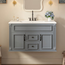 Load image into Gallery viewer, French Simple Style Wall Mounted Bathroom Cabinet With Sink
