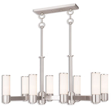 Load image into Gallery viewer, Eight Light Metal Dimmable Chandelier With Shades - Nickel / Opal
