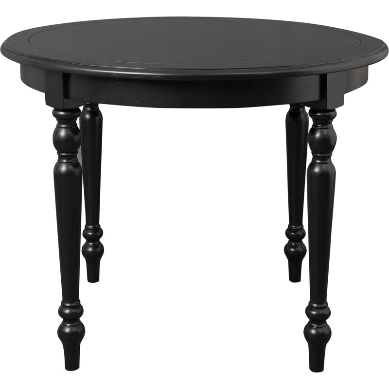 39" Solid Wood Round Top Dining Table - Black