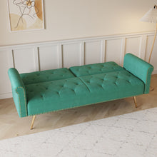Load image into Gallery viewer, Luxurious Sofa Bed With Nail Head Trim And Matching Pillow
