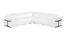 Load image into Gallery viewer, Italian Leather Modular L Shaped Five Piece Corner Sectional - White
