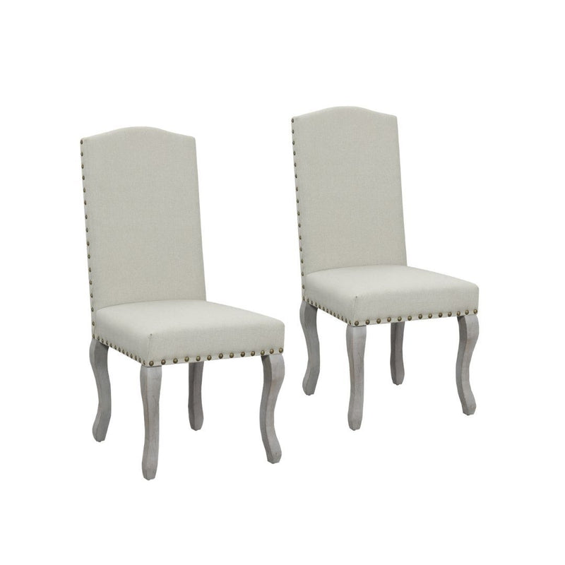 Upholstered Fabric Dining Parsons Chairs (Set of 2) - Beige